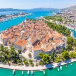 Vue aérienne de Trogir en été, Croatie